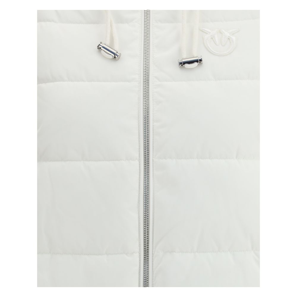 White Polyester Full-Length Jacket