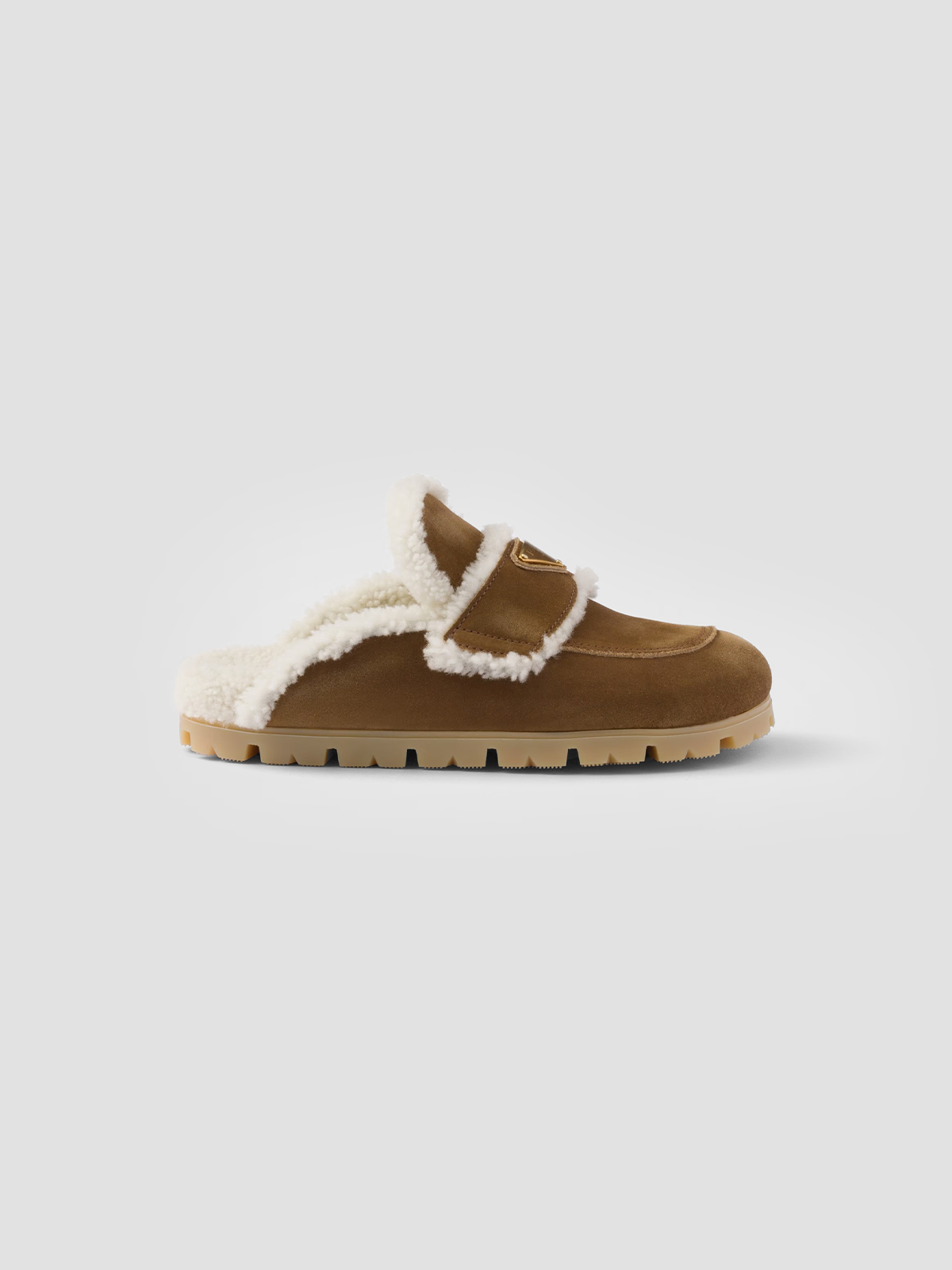 Suede and shearling slippers