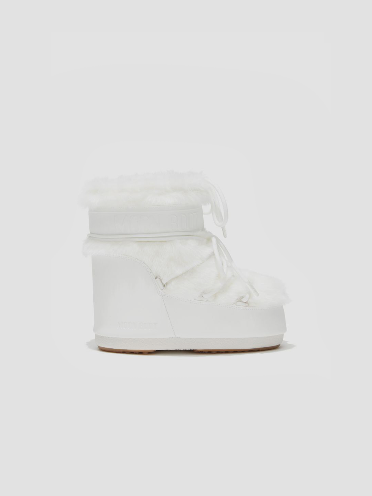 ICON LOW WHITE FAUX-FUR BOOTS