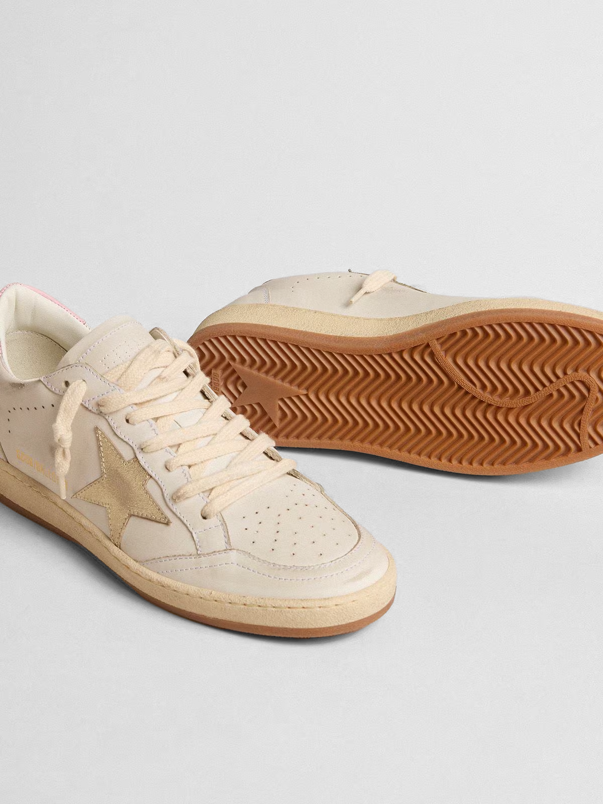 Ball Star with gold foiled leather star and pink leather heel tab