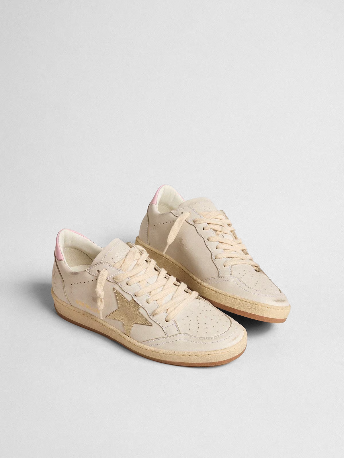 Ball Star with gold foiled leather star and pink leather heel tab