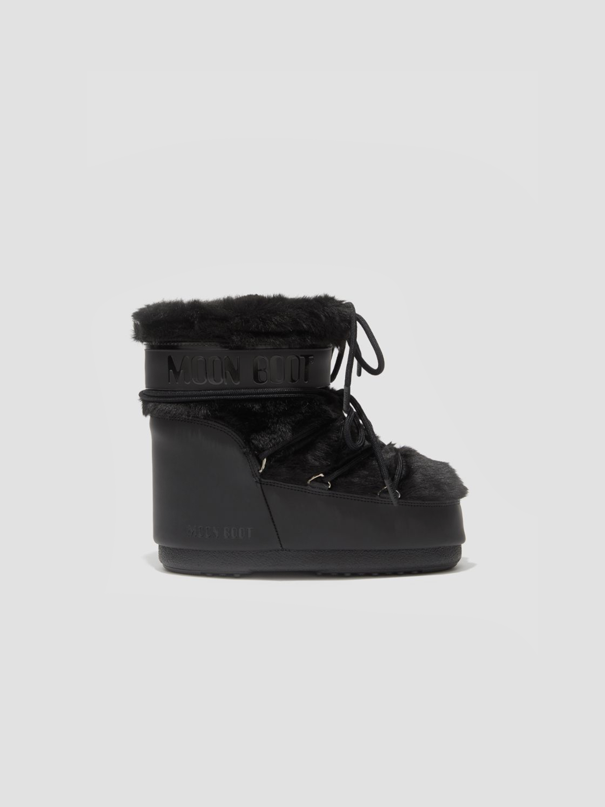 ICON LOW BLACK FAUX-FUR BOOTS