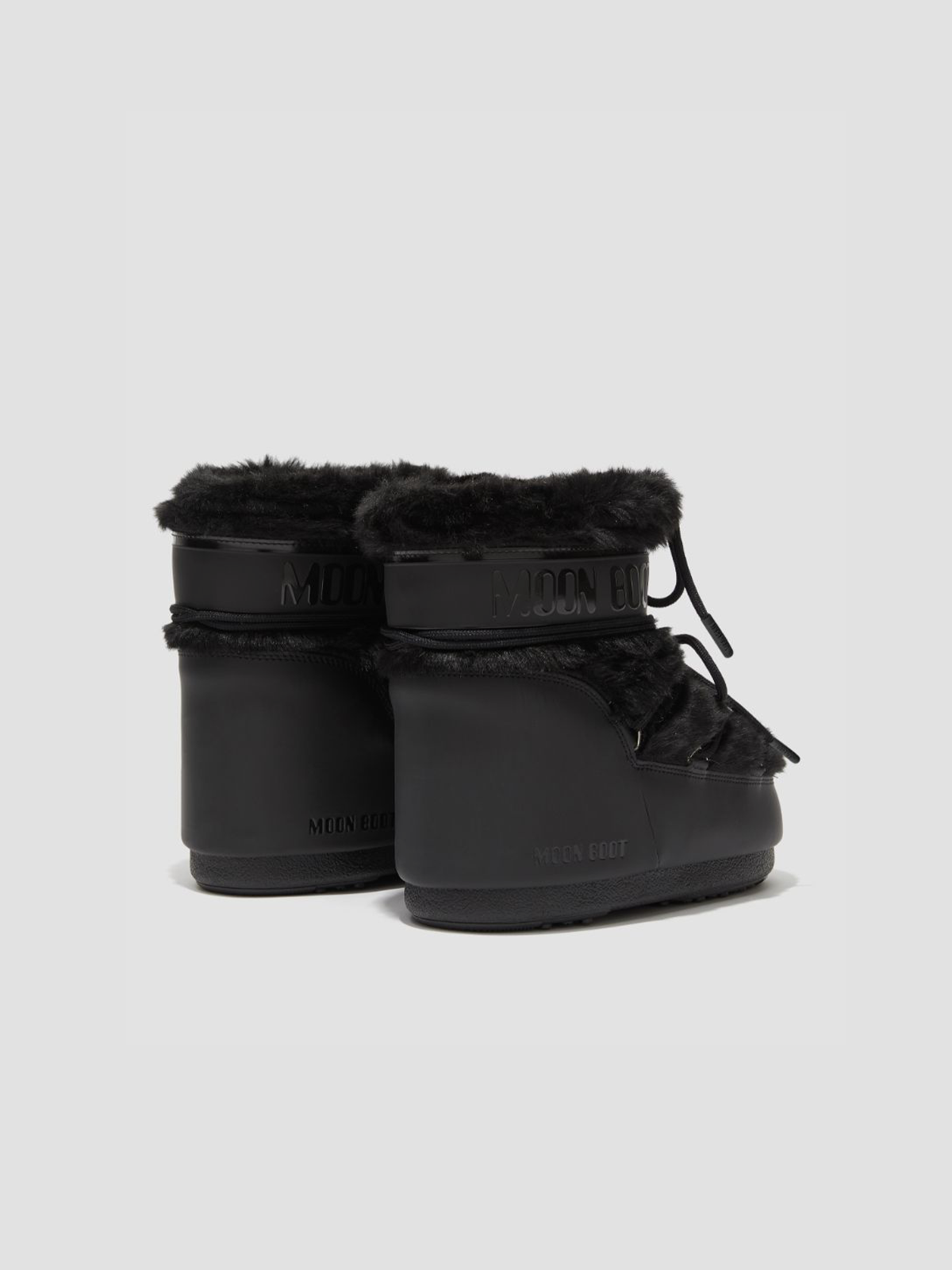 ICON LOW BLACK FAUX-FUR BOOTS