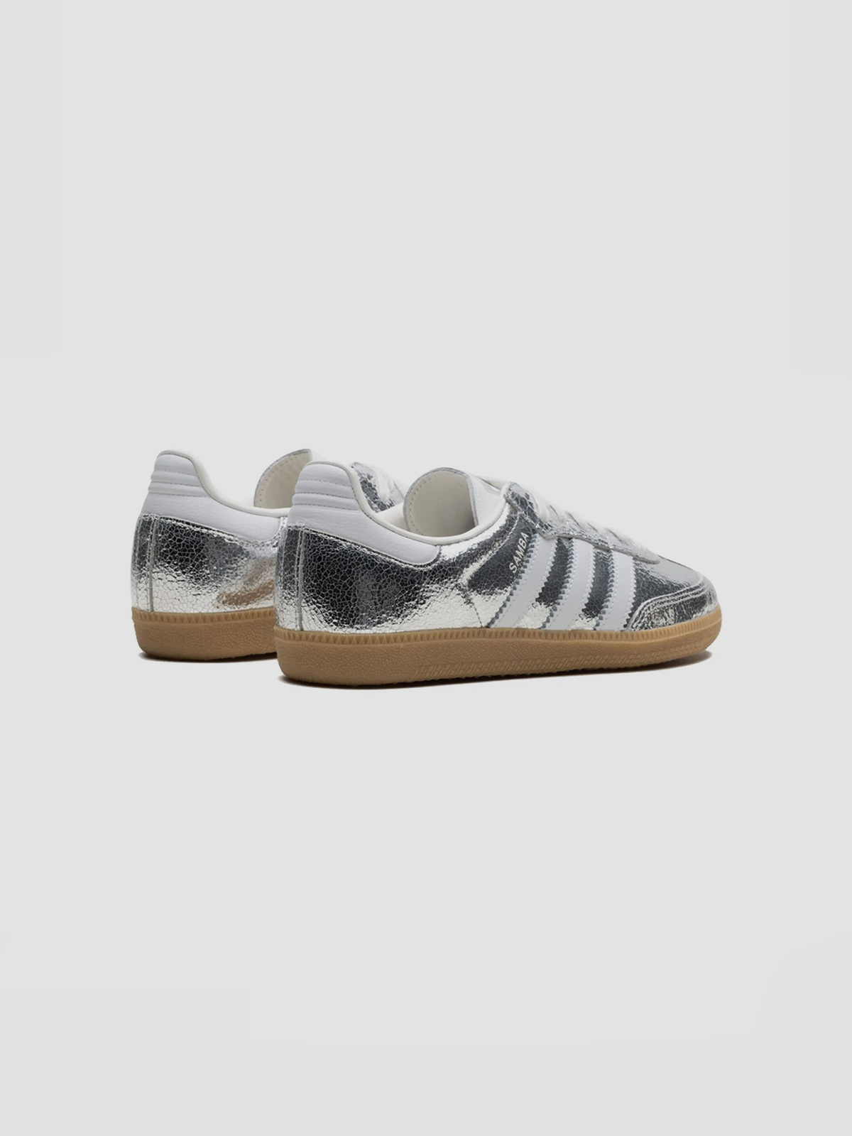 Adidas Samba OG Silver Metallic Cracked Leather