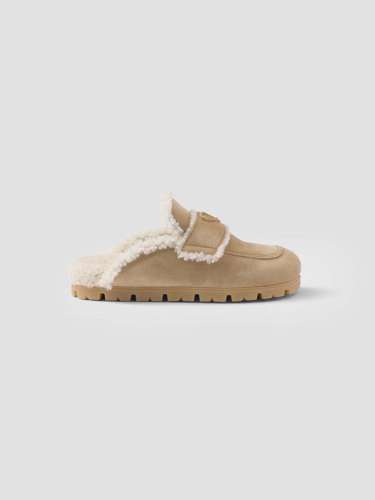 Suede and shearling slippers