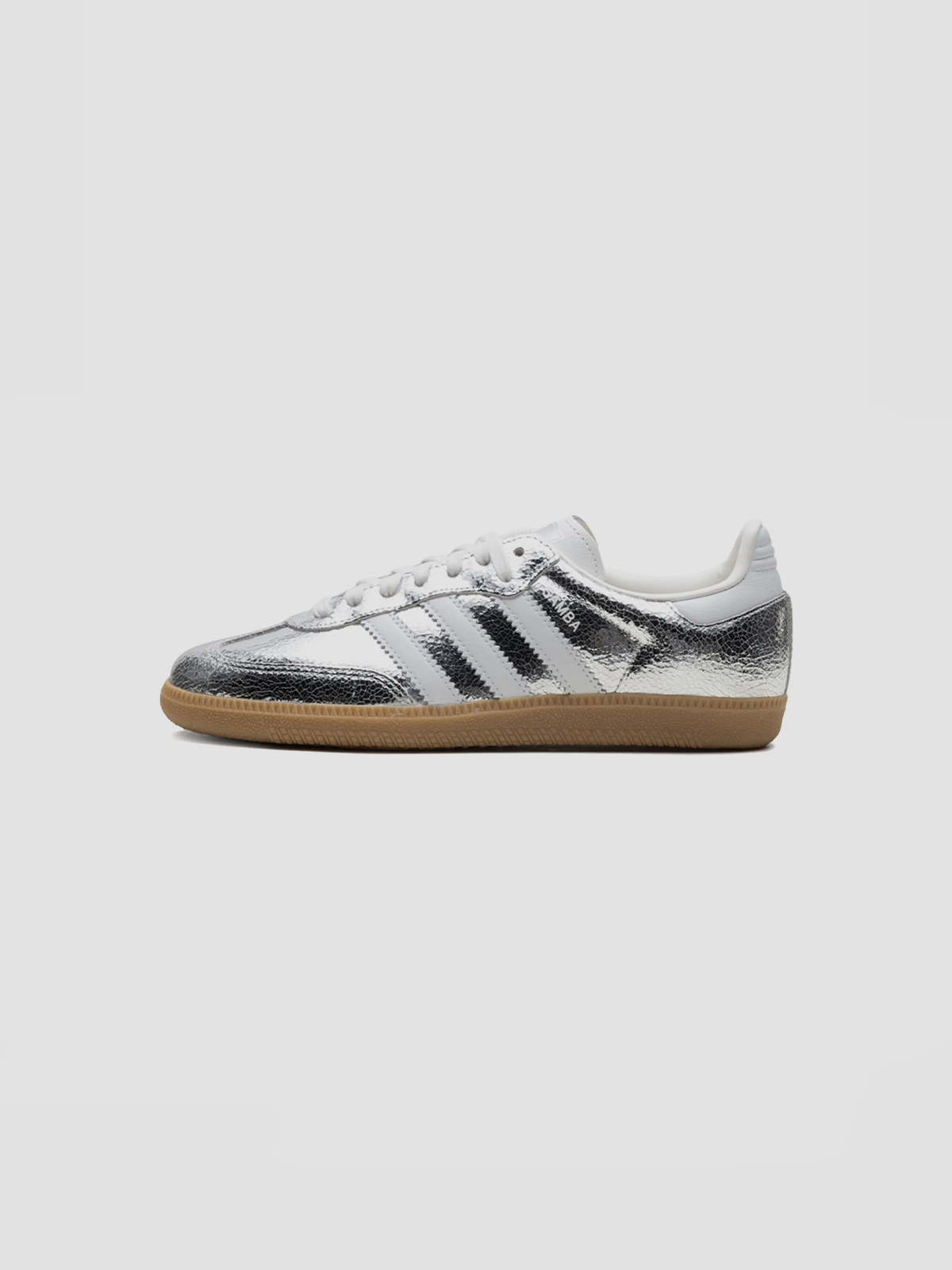 Adidas Samba OG Silver Metallic Cracked Leather