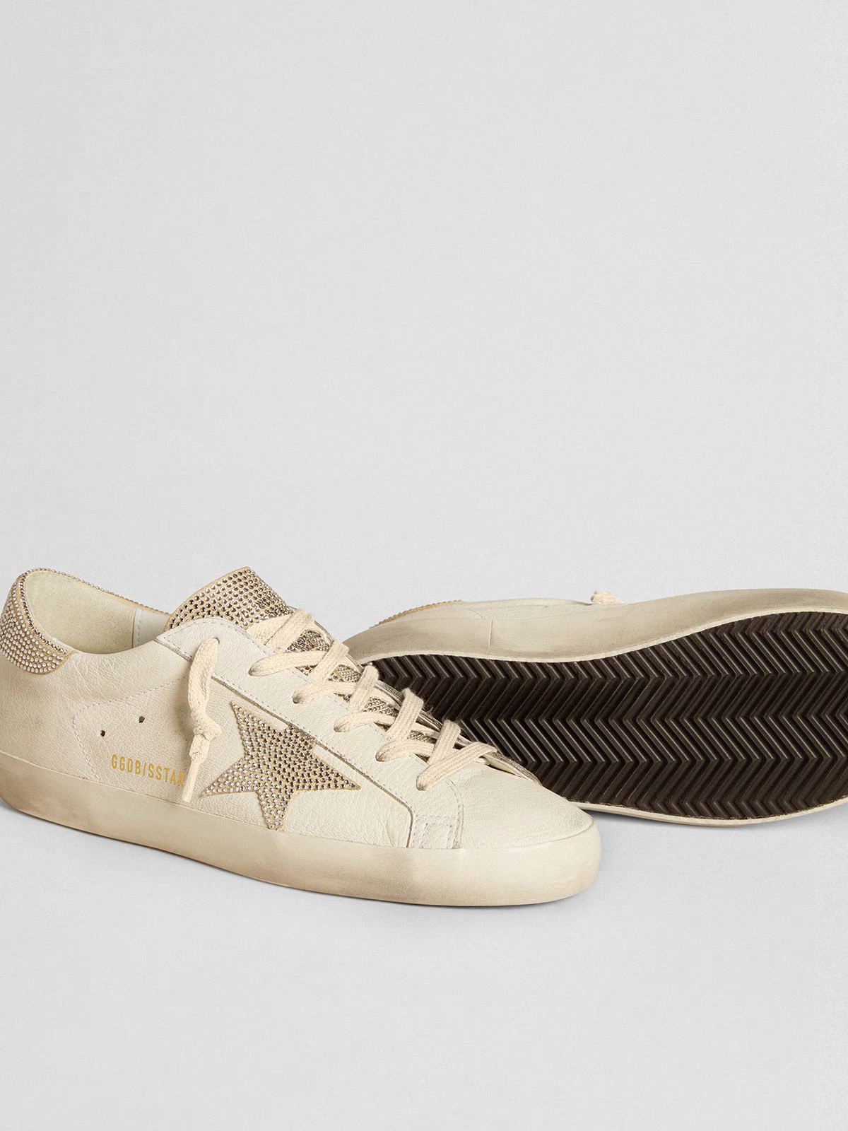 Super-Star in nappa leather with Swarovski crystal star and heel tab