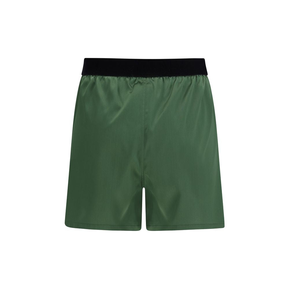 Bicolor Silk Bermuda Shorts