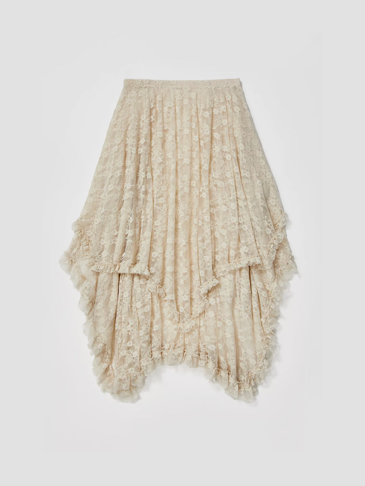 FP "80s tape" Fringe Lace Long Skirt