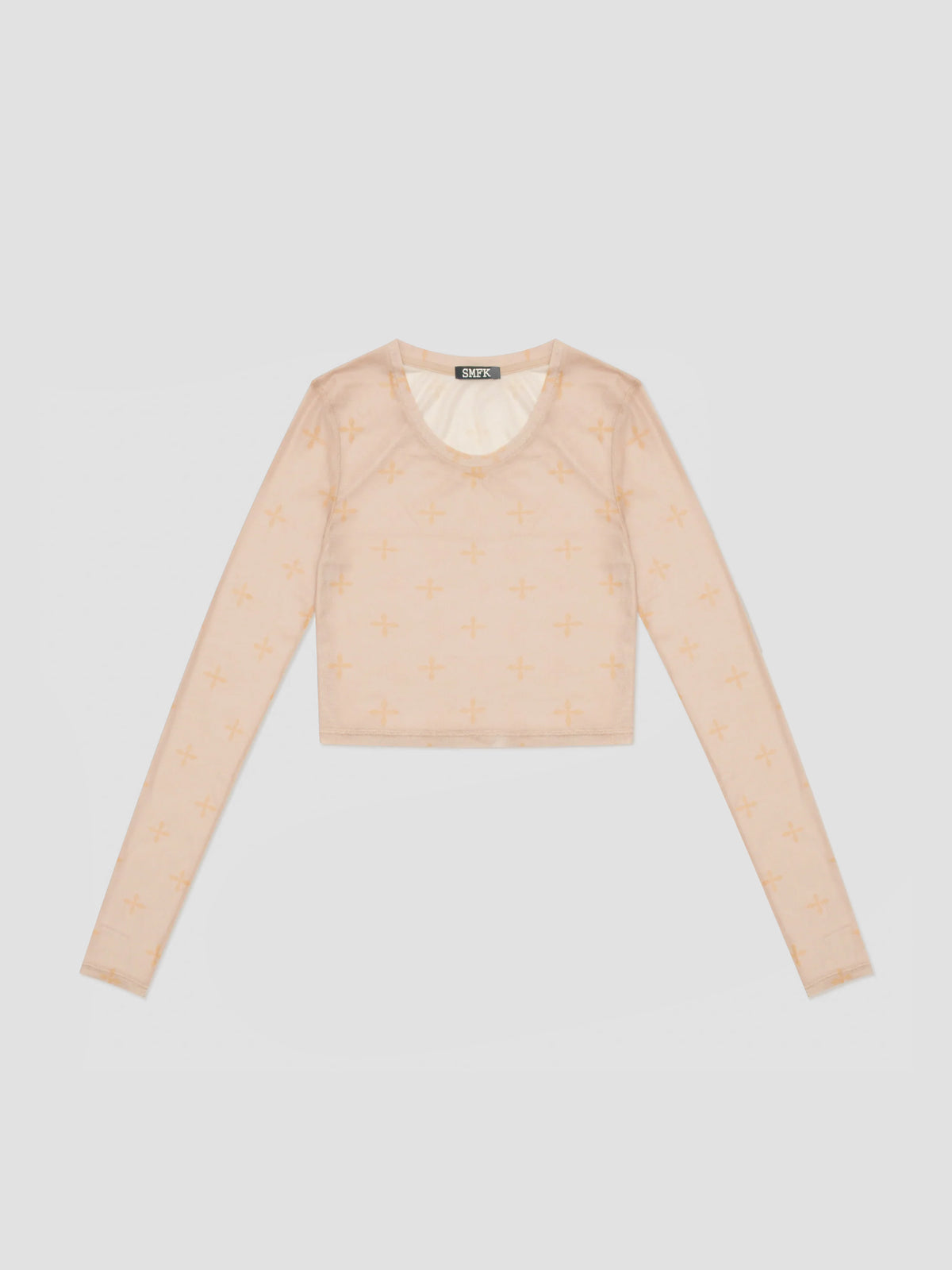 SMFK "80s tape" Sand Long Sleeve Cropped