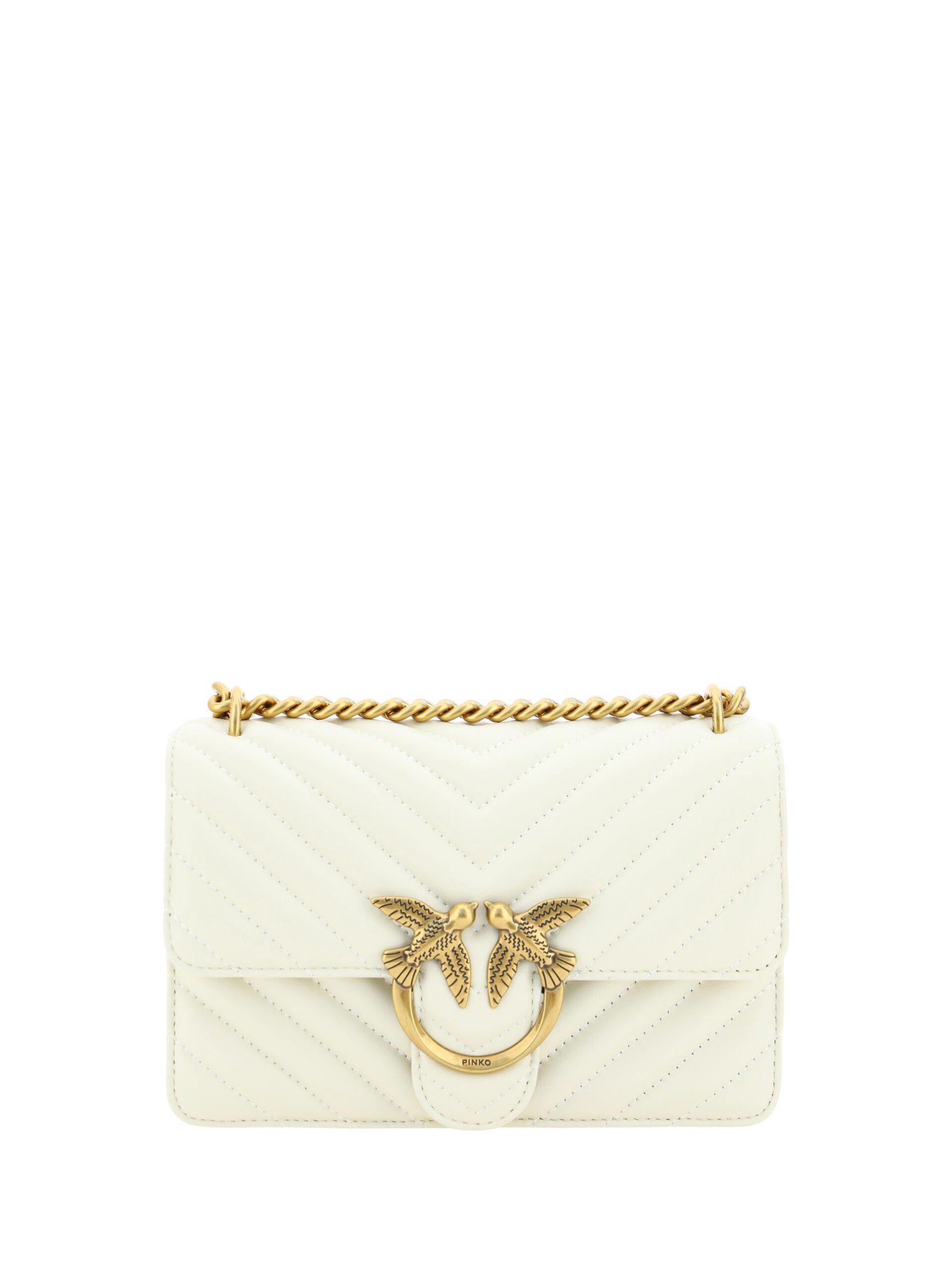 White Leather Love One Mini Shoulder Bag