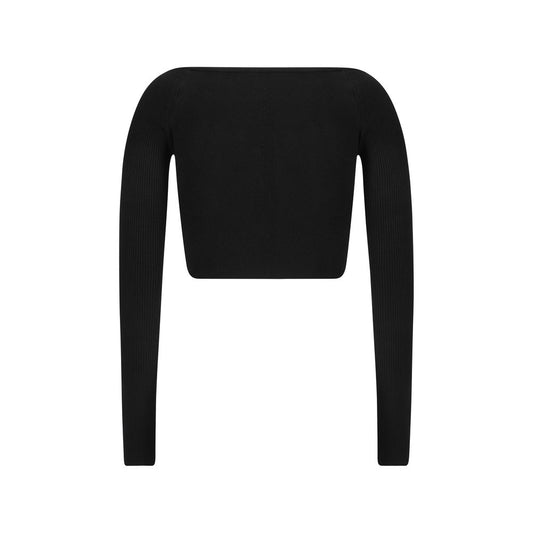 Black Rayon Long Sleeve T-Shirt
