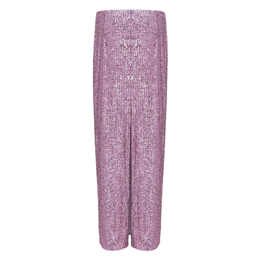 Pink Polyester Long Skirt