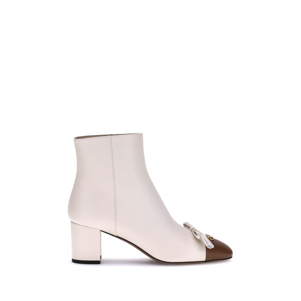 Cream Goatskin Ankle Boots