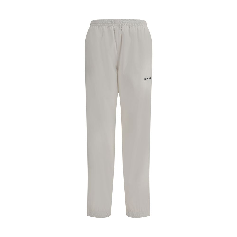 White Polyester Joggers (Workout Pants)