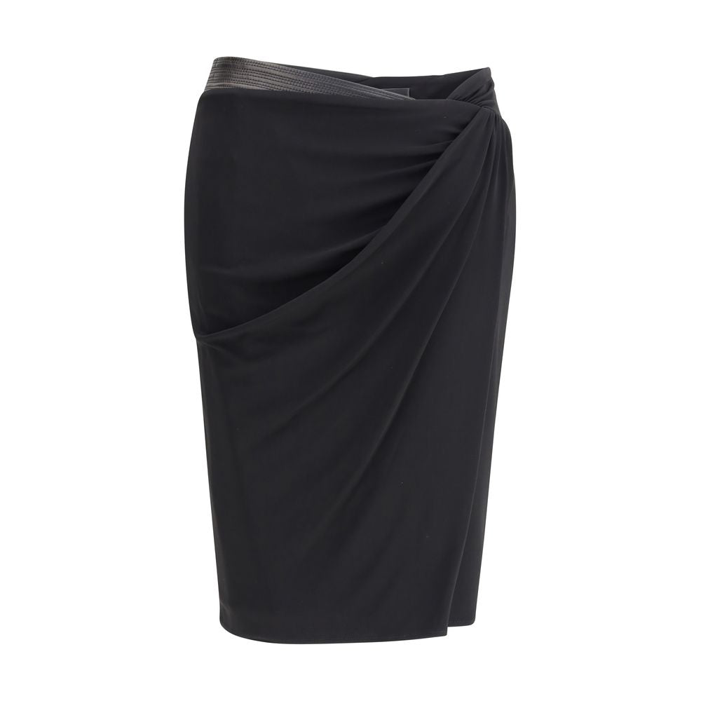 Black Viscose Midi Skirt