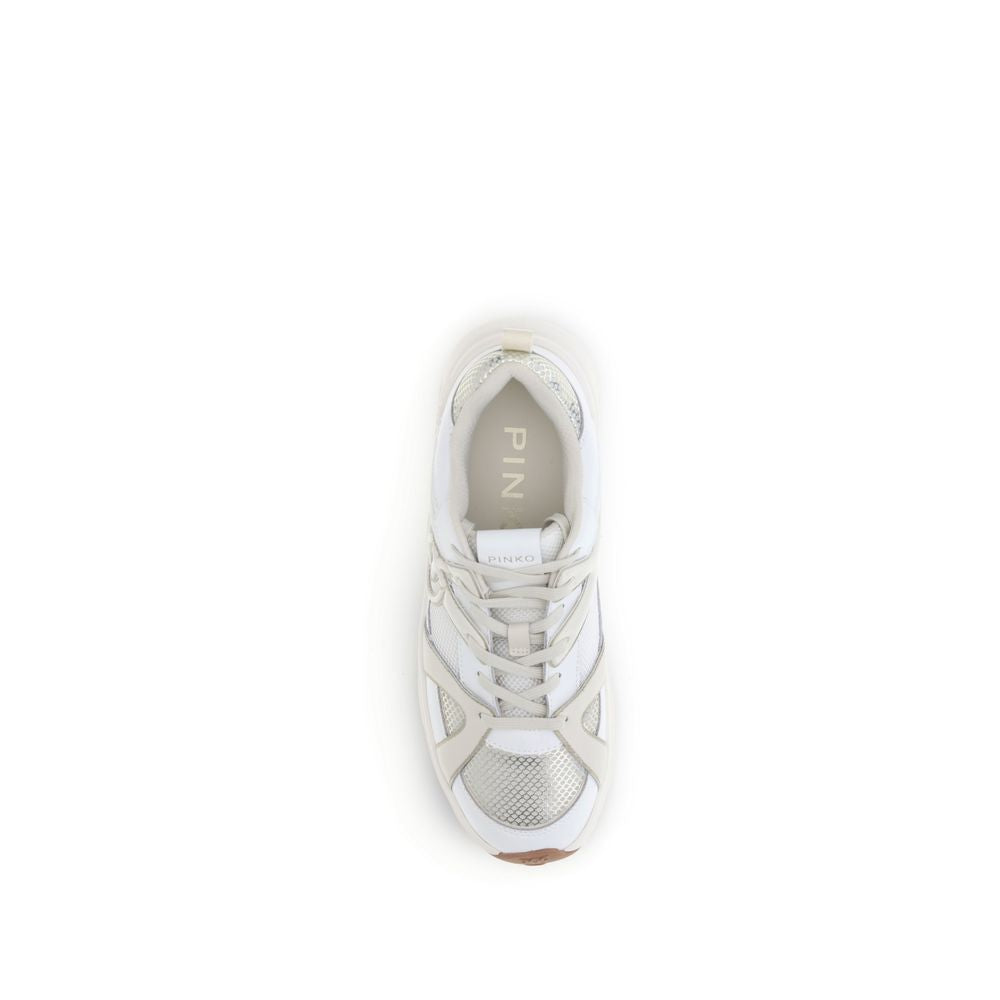 White Calf Leather Bos Taurus Chunky Sneakers