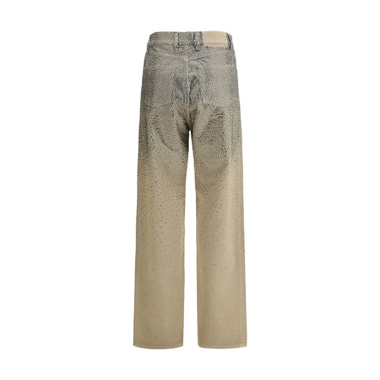 Bicolor Cotton Straight-Leg Jeans