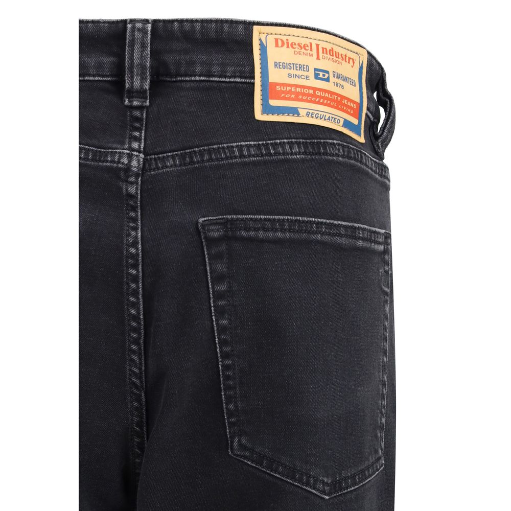 Black Cotton Relaxed Fit Jeans