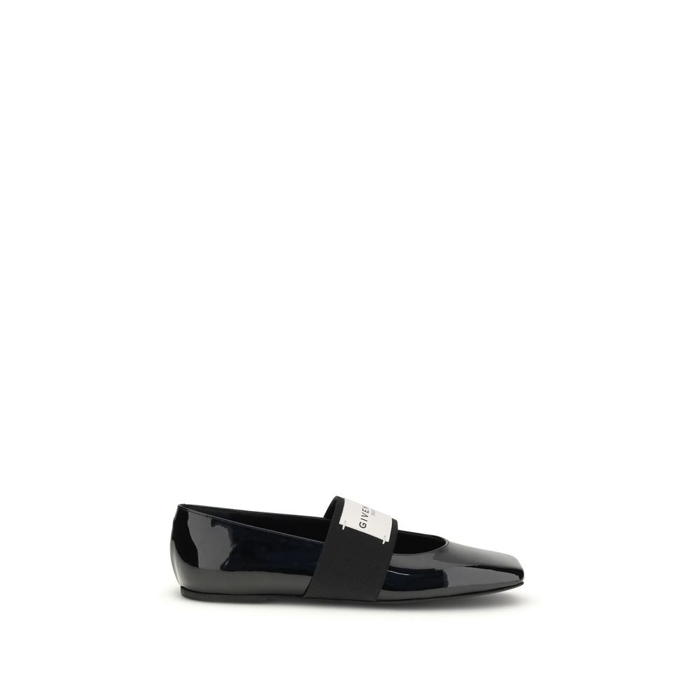 Black Leather Ballet Flats