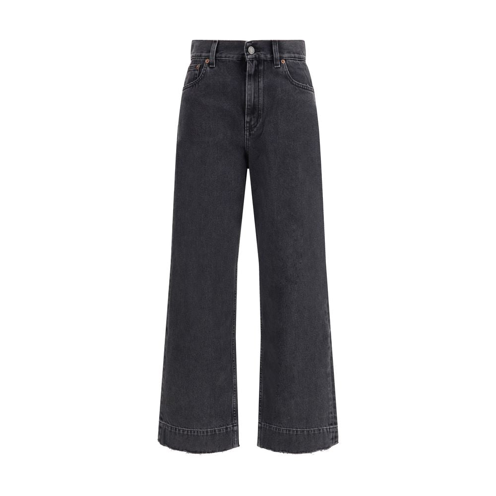 Black Cotton High-Waisted Jean