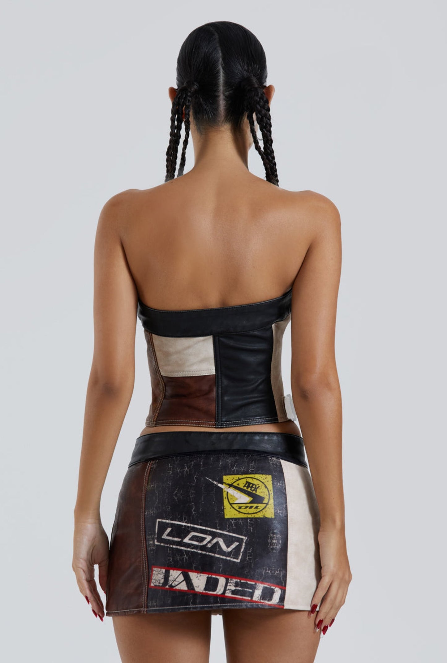 Daytona Vegan Leather Corset Top and Skirt