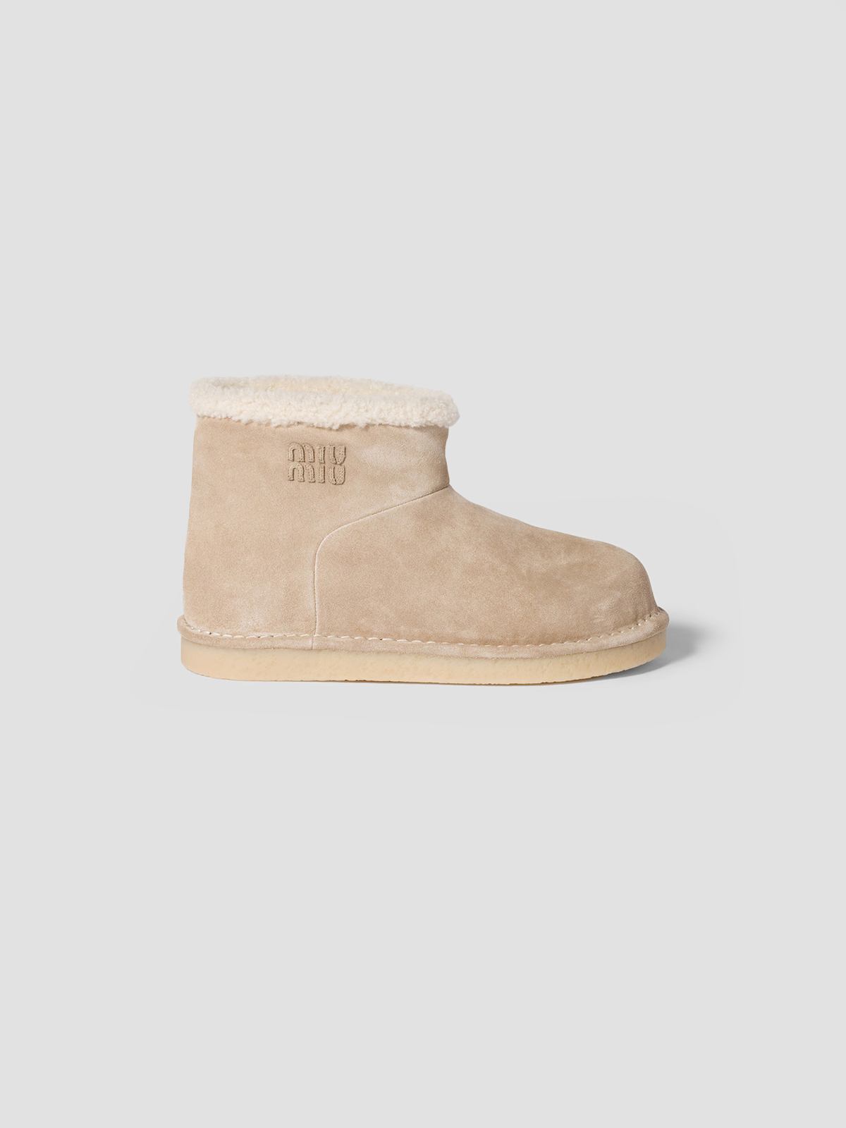 Suede and shearling booties