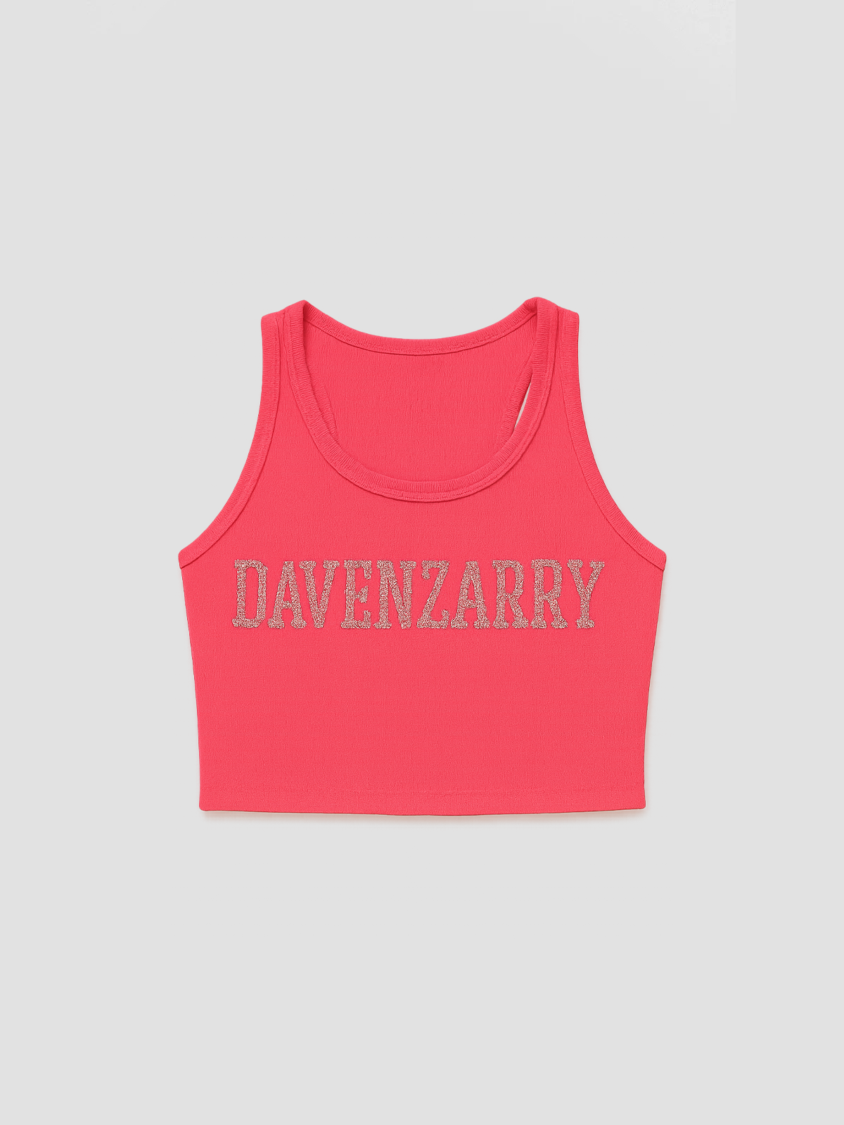 Davenzarry Hot Pink Crop & Metallic Silver Mini Skirt Set