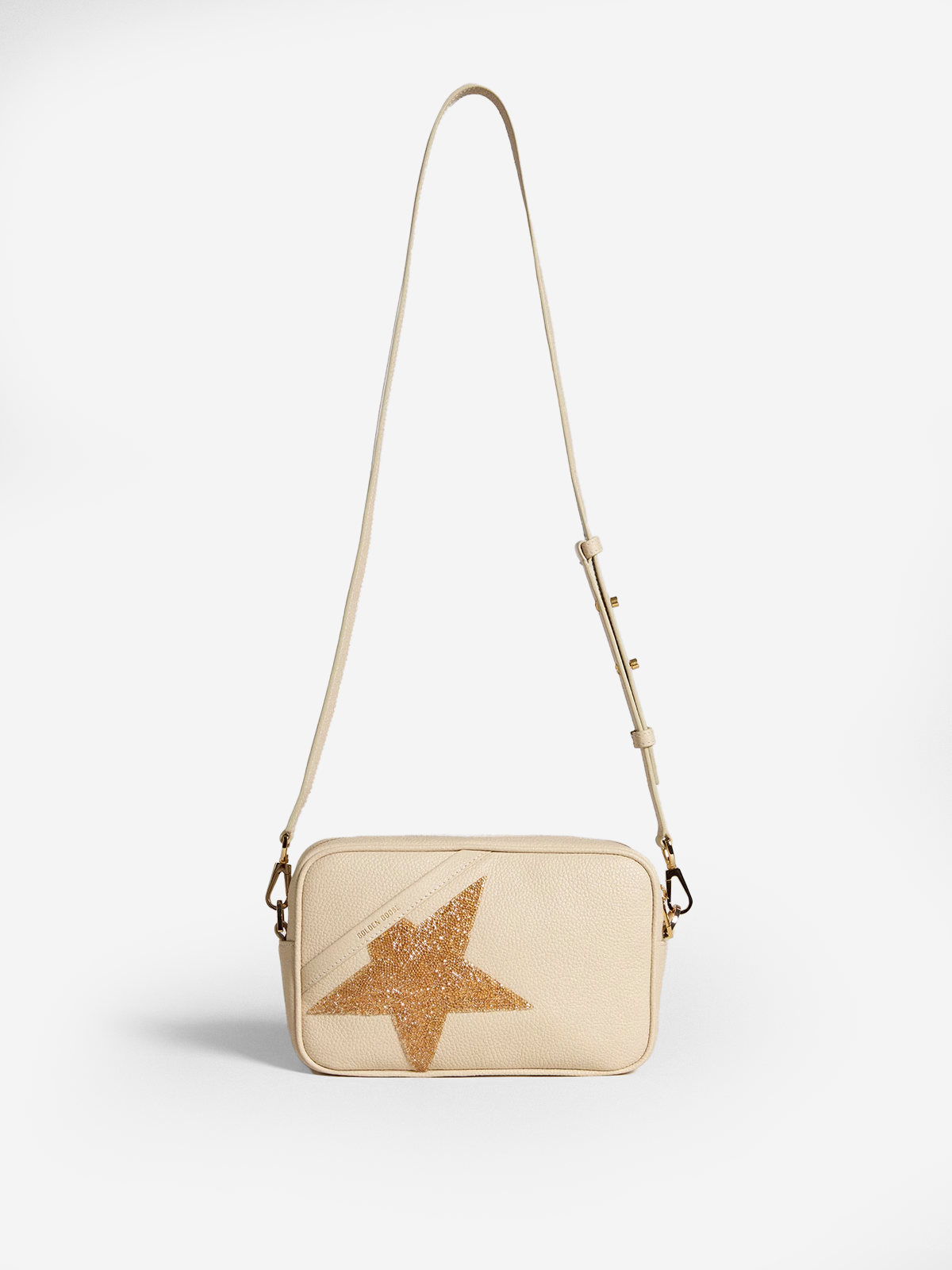 Star Bag in butter-colored hammered leather with Swarovski crystal sta