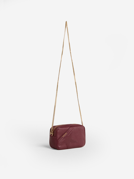 Mini Star Bag in wine-red leather with tone-on-tone star