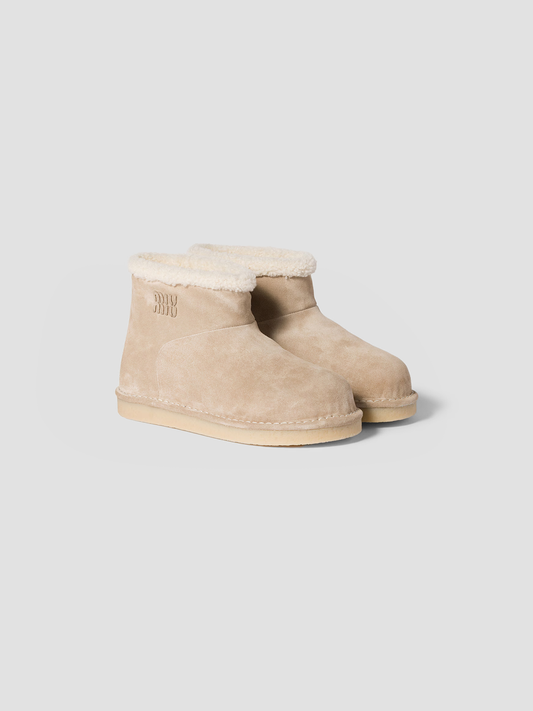 Suede and shearling booties