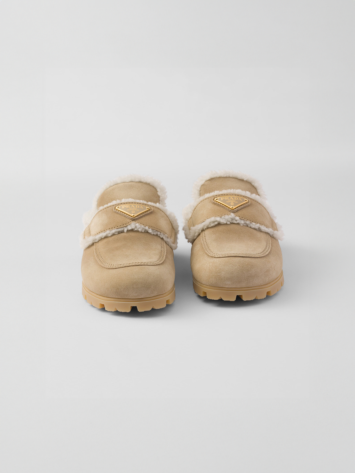 Suede and shearling slippers