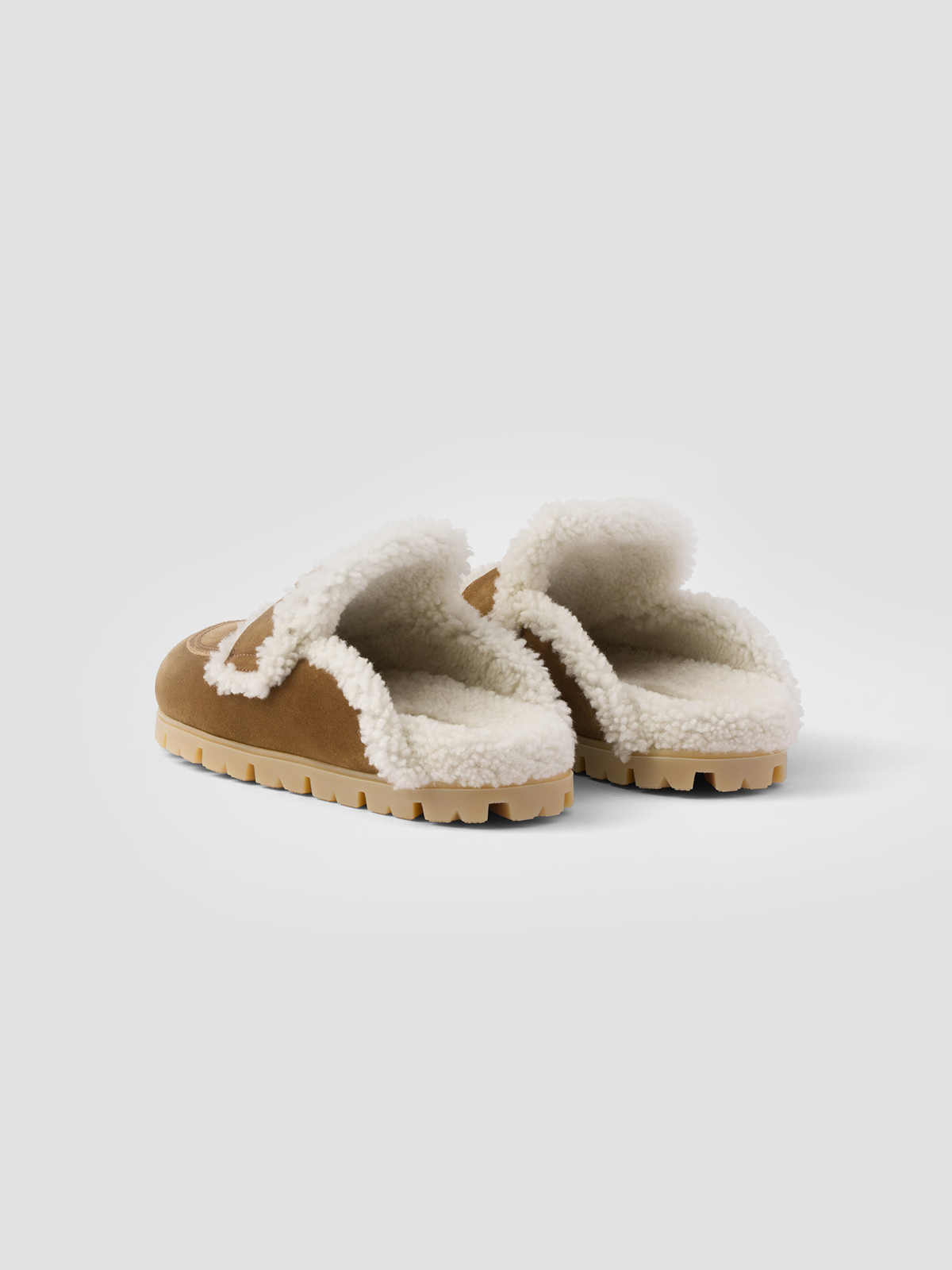 Suede and shearling slippers
