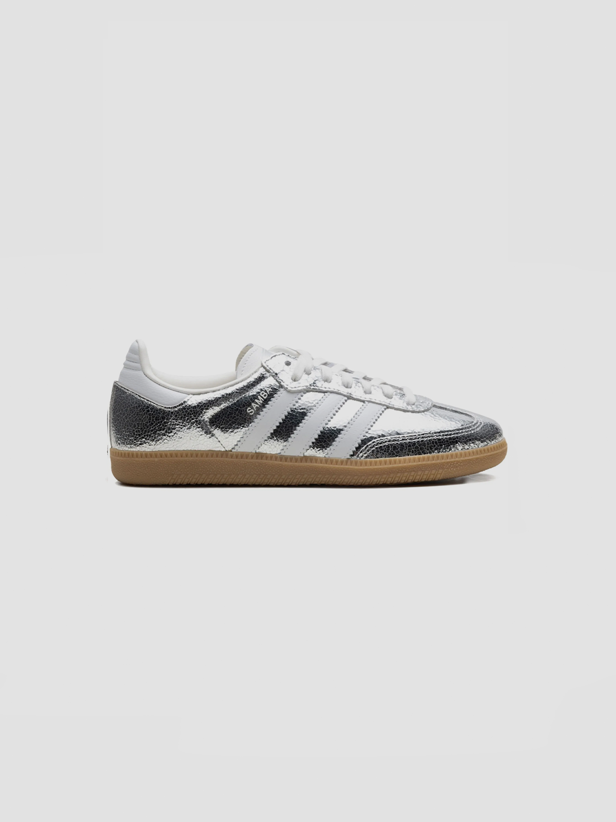Adidas Samba OG Silver Metallic Cracked Leather