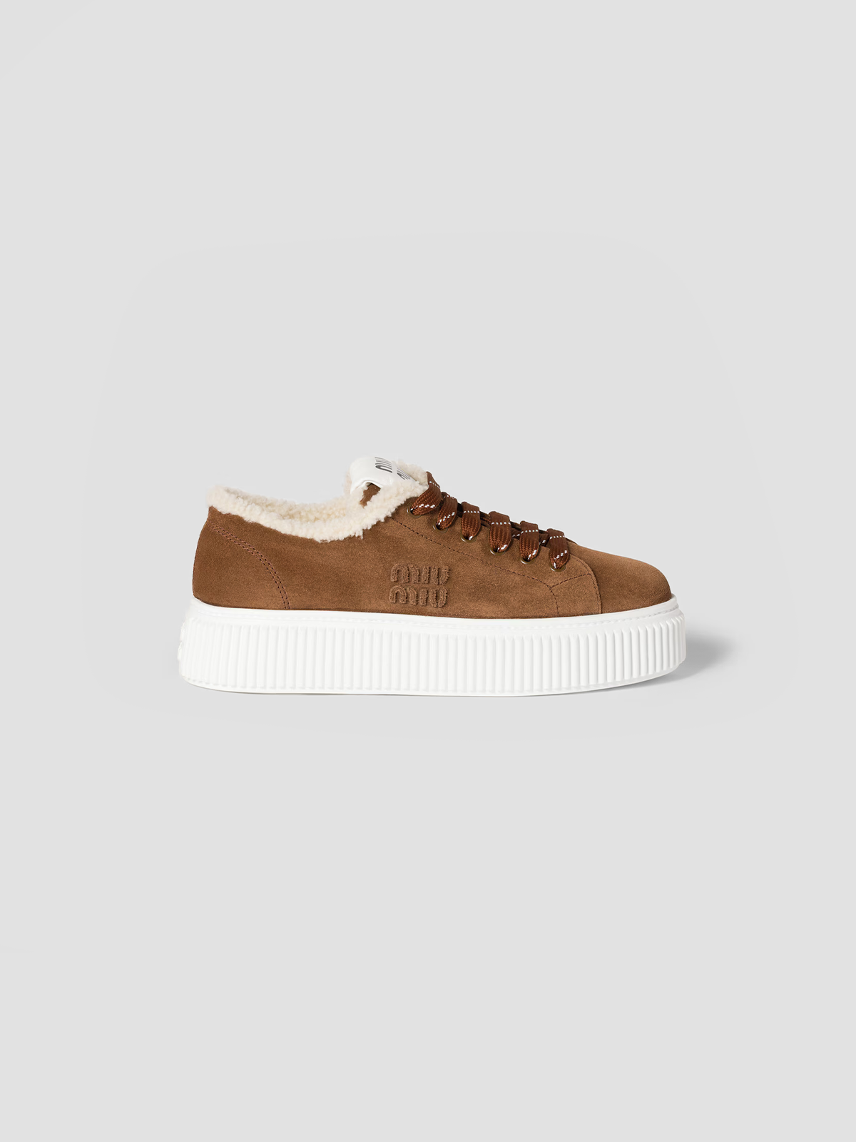 Suede and shearling sneakers