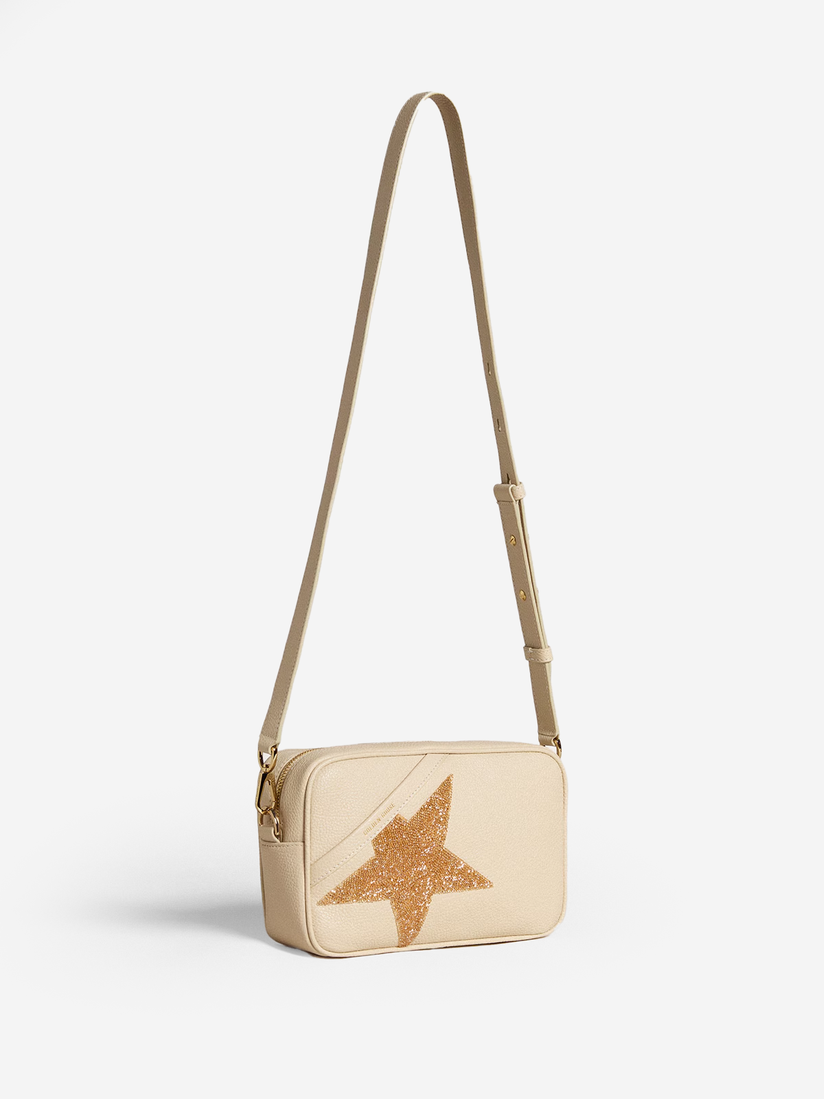 Star Bag in butter-colored hammered leather with Swarovski crystal sta