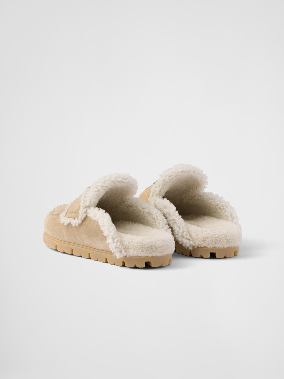 Suede and shearling slippers